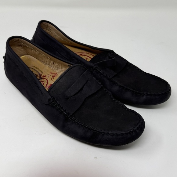 Tod\'s Gommino Driving Shoes Suede Men Black Luxury Loafer Slip On Sz 9 Limited main image 4